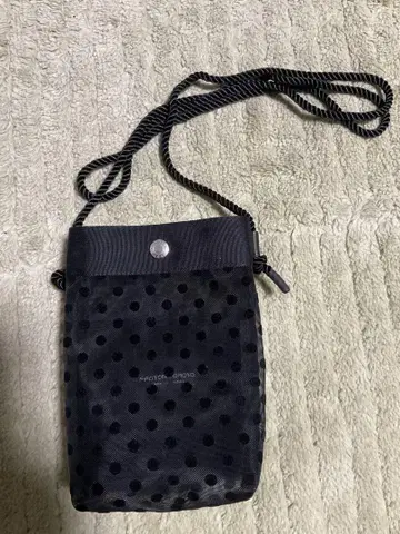 도트 무늬 메쉬 나일론 스마트폰 숄더백
