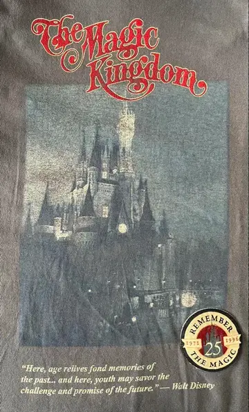 디즈니 빈티지 매직 킹덤 25주년 T셔츠 90s WDW