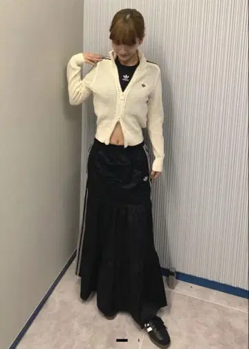 아디다스 플레어 롱 스커트 adidas 티어드 썸머 글로우