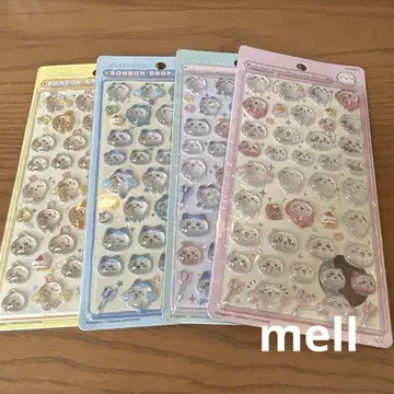 치이카와 (먼작귀) 모자 꽁지 드롭 씰 4점