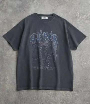 ADRER 헤비웨이트 그래픽T셔츠 차콜 그레이 프린트