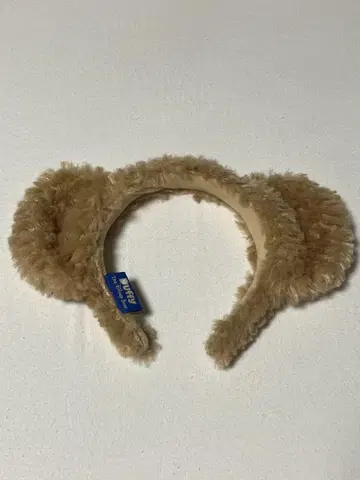 베이지 귀 달린 머리띠 닷피