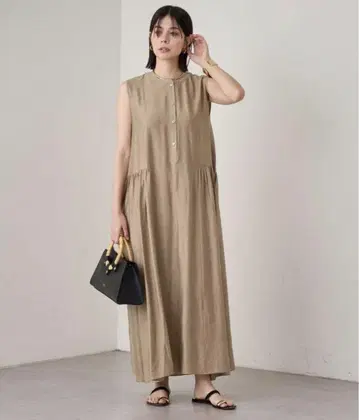 [ Loungedress ] 스키퍼 슬리브리스 개더 원피스