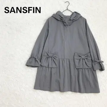 산 팬 코트 포켓 리본 베스트형 라이너 포함 플레어