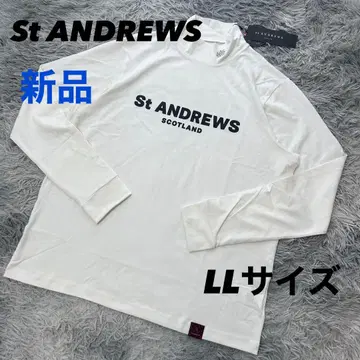 새상품 세인트 앤드류스 하이넥 긴팔 셔츠 티셔츠 화이트 LL