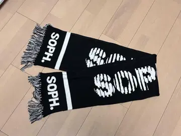 SOPHNET SOPH20 로고 머플러 블랙/화이트 # FCRB