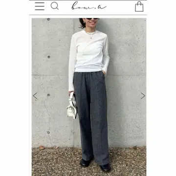 보우에 시어 롱 슬리브 탑 화이트 긴팔 T셔츠