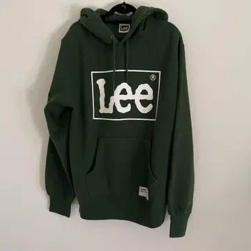 Lee 프론트 로고 후드티 올리브 그린