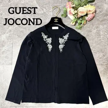[ GUEST JOCOND ] 비즈 자수 가디건 빅 사이즈 44 블랙