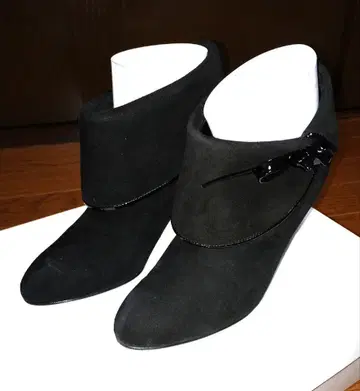 다이애나 22cm 블랙 스웨이드 접이식 부츠