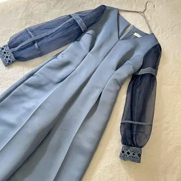 릴리 브라운 레이스 테이프 절개 올인원 결혼식 색스 블루 O