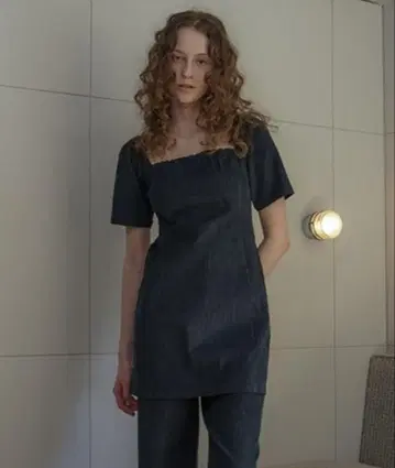 denim mini one-piece
