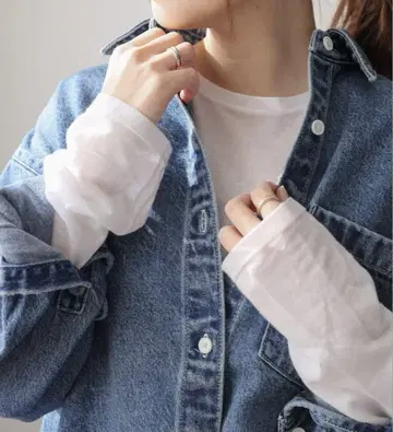 JOURNAL STANDARD 크루넥 시어 롱T셔츠 화이트