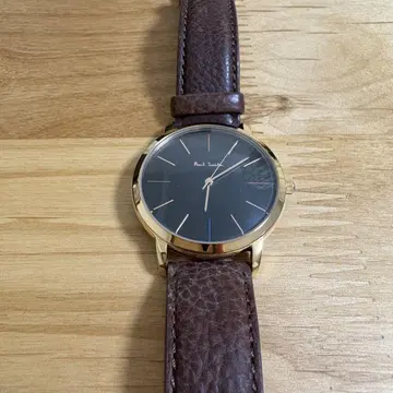 Paul Smith 아날로그 손목시계 블랙 가죽 벨트