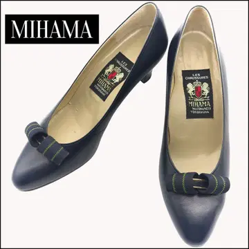 MIHAMA 23.5cm 네이비 펌프스 리본 출퇴근/포멀