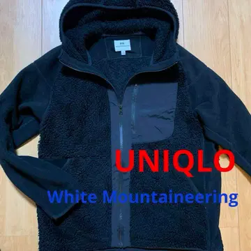 UNIQLO 화이트 마운티니어링 플리스 풀 집업 후드티