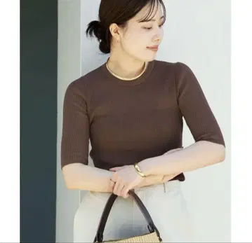 plage whisper rib sheer 풀오버 브라운