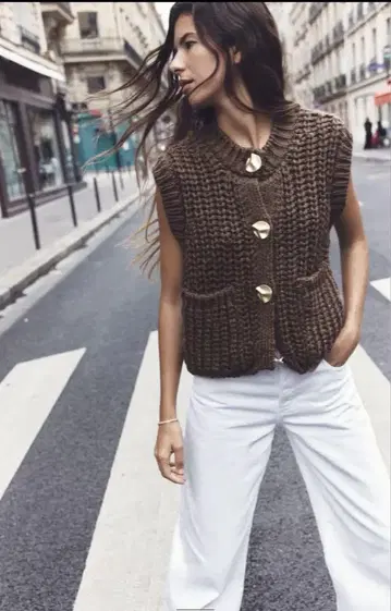 ZARA 청키 니트 베스트 S
