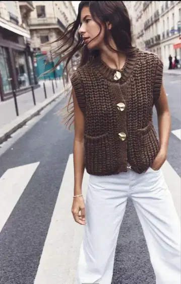 가격 인하 새상품급 ZARA 청키 니트 베스트 S