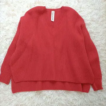 나곤스탠스 캐시미어 혼방 리브 니트 V넥 오버 사이즈
