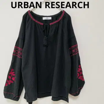 URBAN RESEARCH 어반 리서치 긴팔 블라우스 자수 블랙