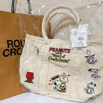 로데오 크라운 x PEANUTS 캔버스 데님 토트백 스누피