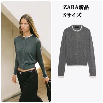 완판템 ZARA 콤비 레이스 니트 자켓 S 택 포함 새상품