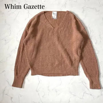 [ Whim Gazette ] 오버 사이즈 드롭 숄더 V넥 니트