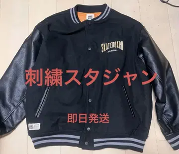 VISION STREET WEAR 바시티 자켓 L 블랙/오렌지