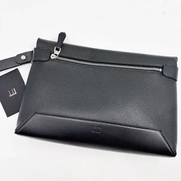 [ 새상품급 ] 던힐 dunhill 클러치백 하네스 주름 가죽 블랙