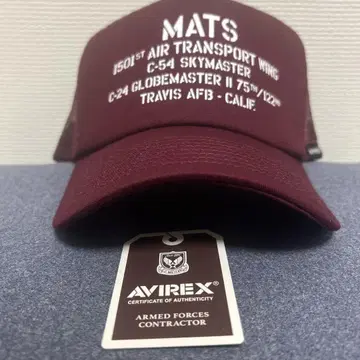 AVIREX MATS 버건디 캡