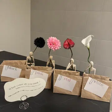 드레스 색상 맞추기 세트 생각하는 사람 오브제 4점