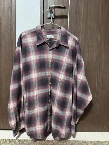 구제 의류 옴브레 체크 셔츠 플란넬 셔츠 아메카지