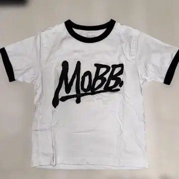 MOBB. 로고 반팔 T셔츠 화이트/블랙