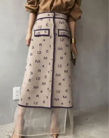 Ameri VINTAGE PASS CODE KNIT SKIRT 아메리