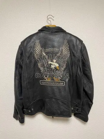 HARLEY-DAVIDSON 이글 자수 가죽 자켓
