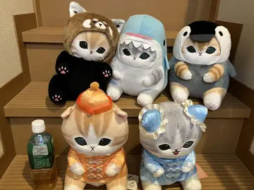 고양이 캐릭터 봉제 인형 세트 모프 샌드 5개