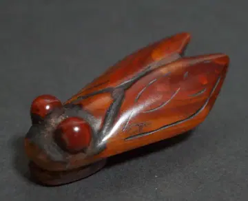 고대 마노 세공 조각 [매미] 패 근부 제게물 장식품 홍산문화 하마옥조