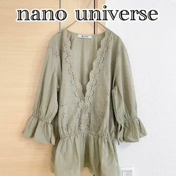 nano universe 나노 유니버스 7부 소매 블라우스 자수