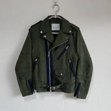 sacai design rider's jacket khaki zise2