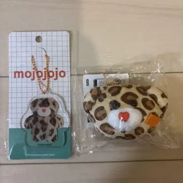 새상품 mojojojo 아크릴 키링 페이스 파우치 BC 곰 레오파드 무늬