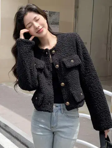 DAZY 솔리드 버튼 프론트 플랩 디테일