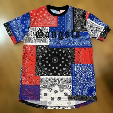 Gangsta 반다나 패턴 T셔츠 00s