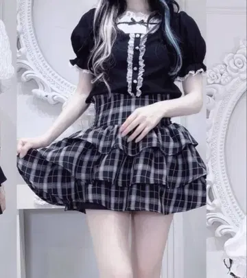 시마무라 [ Liii x LilyMerry ] 세트 판매 풀오버 치마바지
