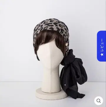 BAREN 스카프 햇 M 사이즈 레오파드 블랙