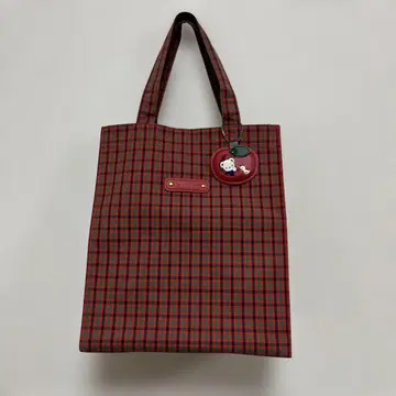 familiar 파밀리아 빨간색 체크 토트백