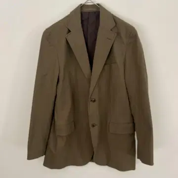새상품급 UNIQLO 코튼 스웨이드 테일러드 스트레치 자켓 카키 L