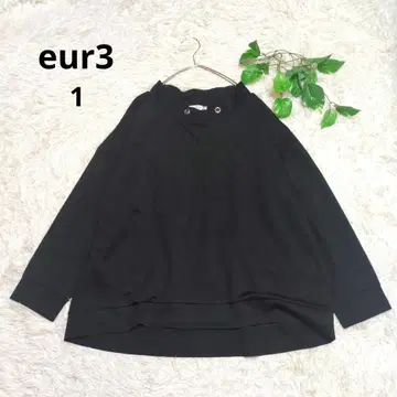 [ eur3 ] 에우르큐브 아일렛 디자인 풀오버 블랙 A라인 루즈핏