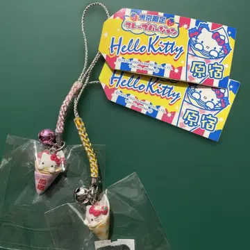 [ 세트 ] 지역 한정 키티 스트랩 하라주쿠 크레이프 미사용 새상품