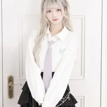 Pal elfy 체인 넥타이 셔츠 지뢰계 양산형 스트릿 스타일